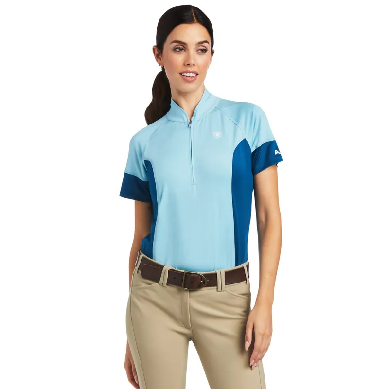 Ariat Women's Cambria Jersey 1/4 Zip Baselayer - Milky Blue/Blue Opal